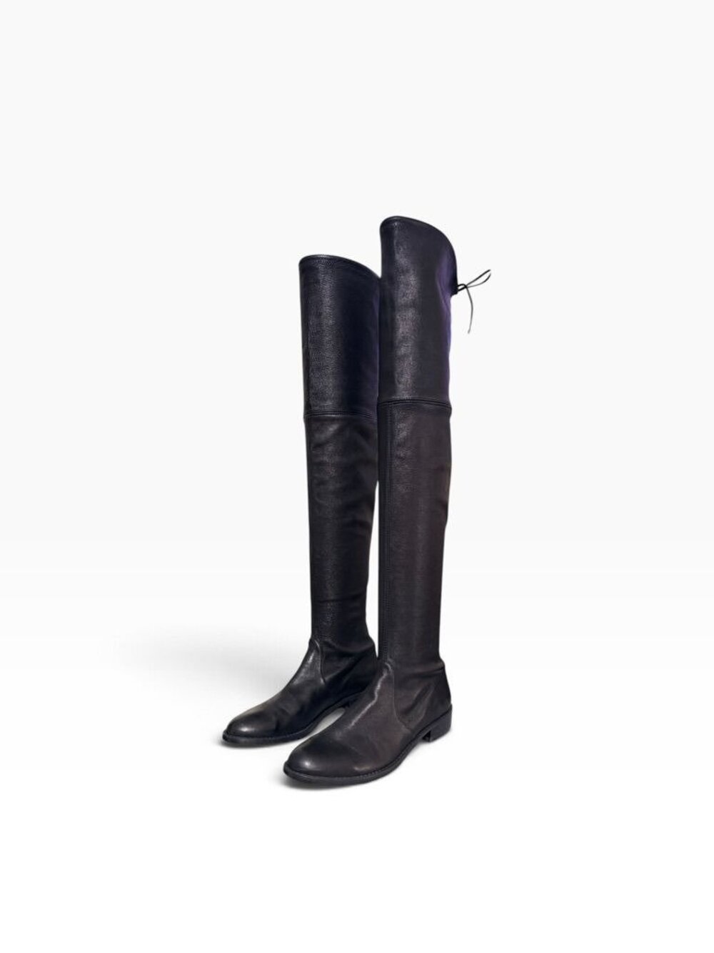 STUART WEITZMAN Tieland Stretch Leather Thigh High Boots 5.5 Black Awesome Cond